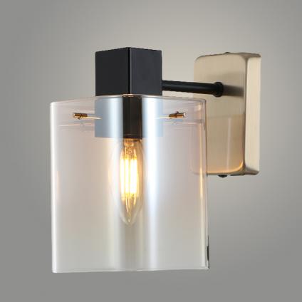 Бра 15721/1W BK+TJ черный/латунь 1x40W E14 h185, STR24